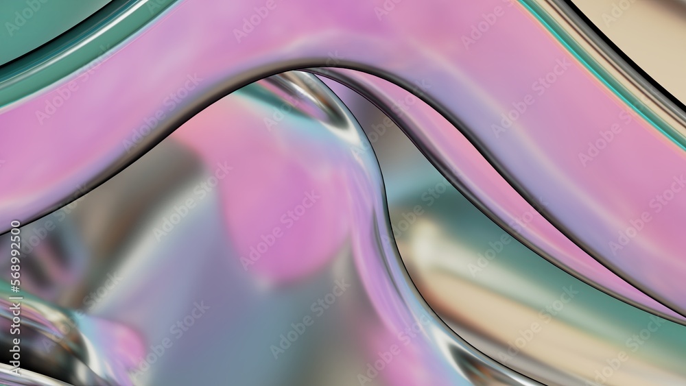 cyber pink large undulating beautiful metal plate Abstract, dramatic, modern, luxurious and exclusive 3D rendering graphic design element background material.