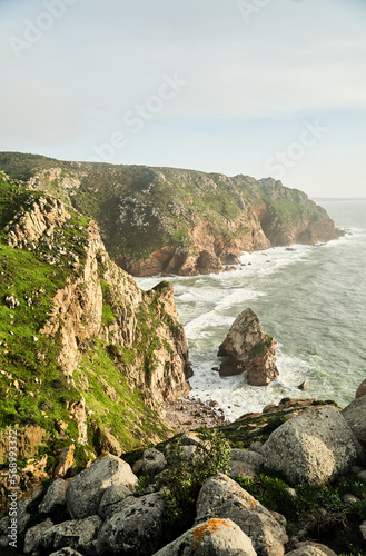 Landscape view of Cabo da Roca in Portugal. Westernmost part of Europe. High quality photo