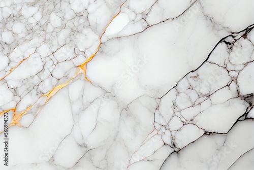 White marble with orange veins surface abstract background. Decorative acrylic paint pouring rock marble texture. Horizontal natural white and orange abstract pattern.