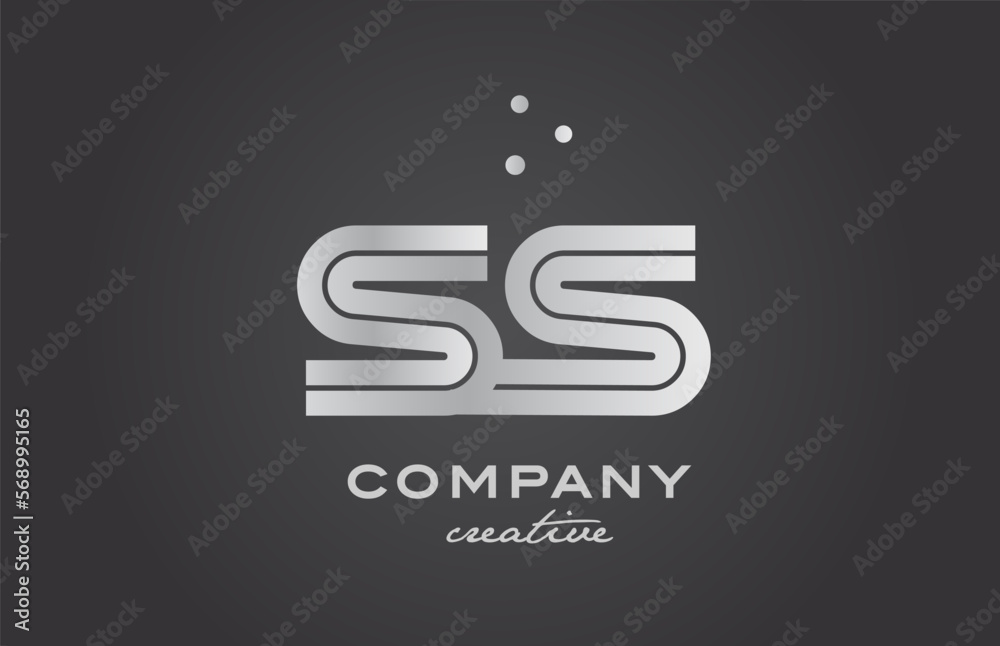 gold golden SS combination alphabet bold letter logo with dots. Joined creative template design for company and business