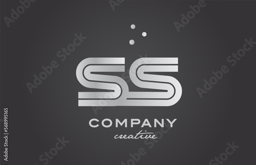 gold golden SS combination alphabet bold letter logo with dots. Joined creative template design for company and business