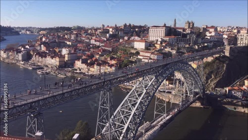 Ponte do Metro, Ponte de Dom Luís no Porto, Portugal, com tabuleiro inferior em trabalhos de restauro photo