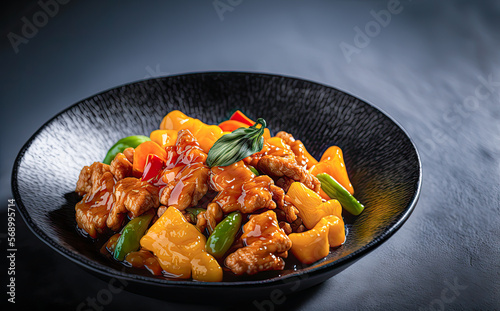 Chinese sweet and sour pork. Generative AI