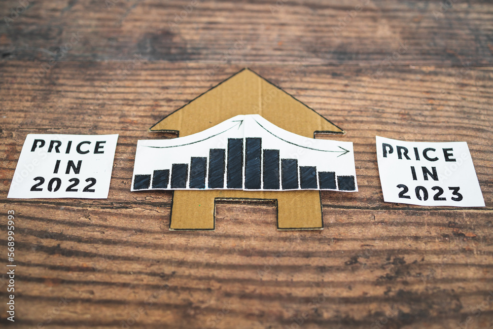 property prices and real estate affordability concept, cardboard house