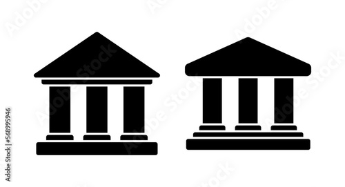Bank icon vector illustration. Bank sign and symbol, museum, university