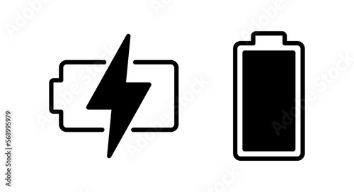 Battery icon vector illustration. battery charging sign and symbol. battery charge level
