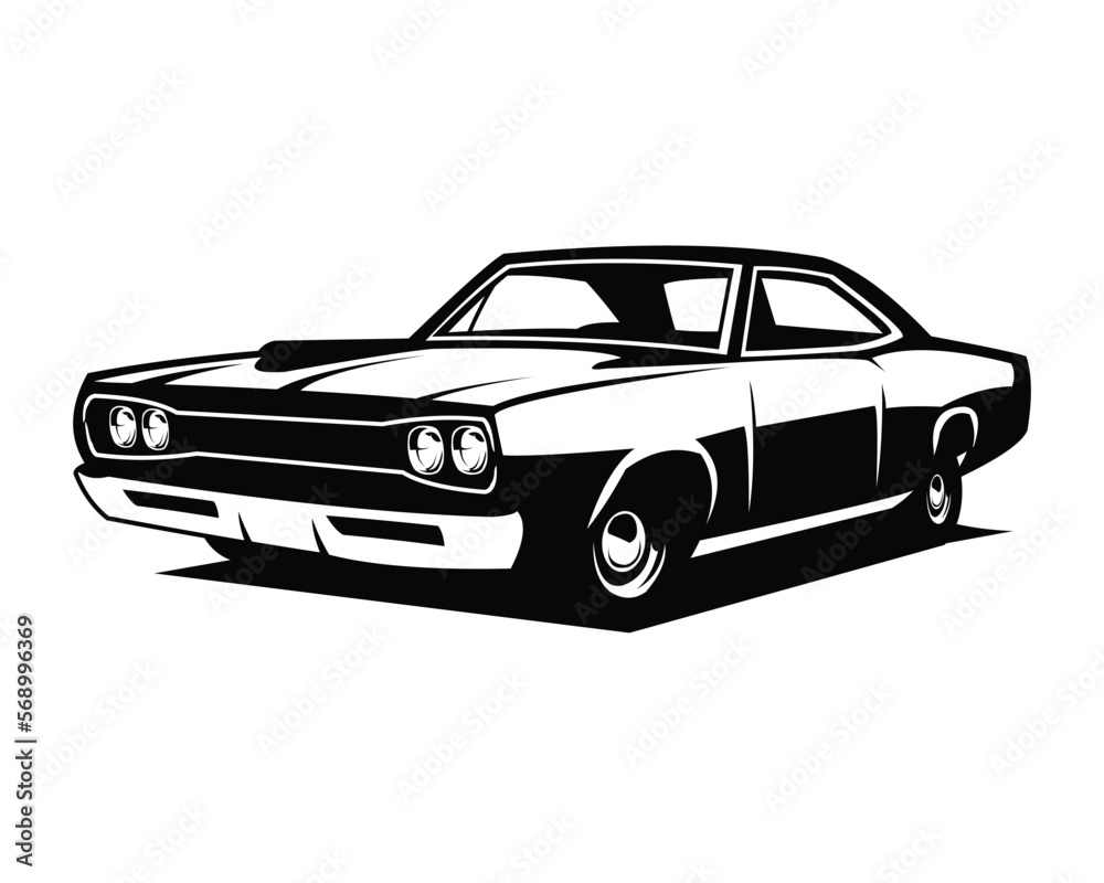 vintage chevrolet muscle car silhouette vector design. isolated white background view from side. Best for logo, badge, emblem, icon, sticker design. available in eps 10.