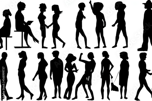 silhouettes of people in poses