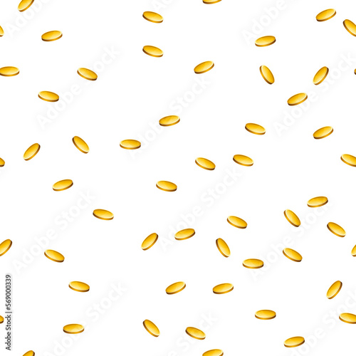 seamless texture overlay pattern of falling illustrated gold coins