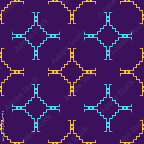 Seamless pattern with ethnic geometric ornament.