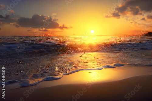 Sonnenaufgang am Meer warmes Licht