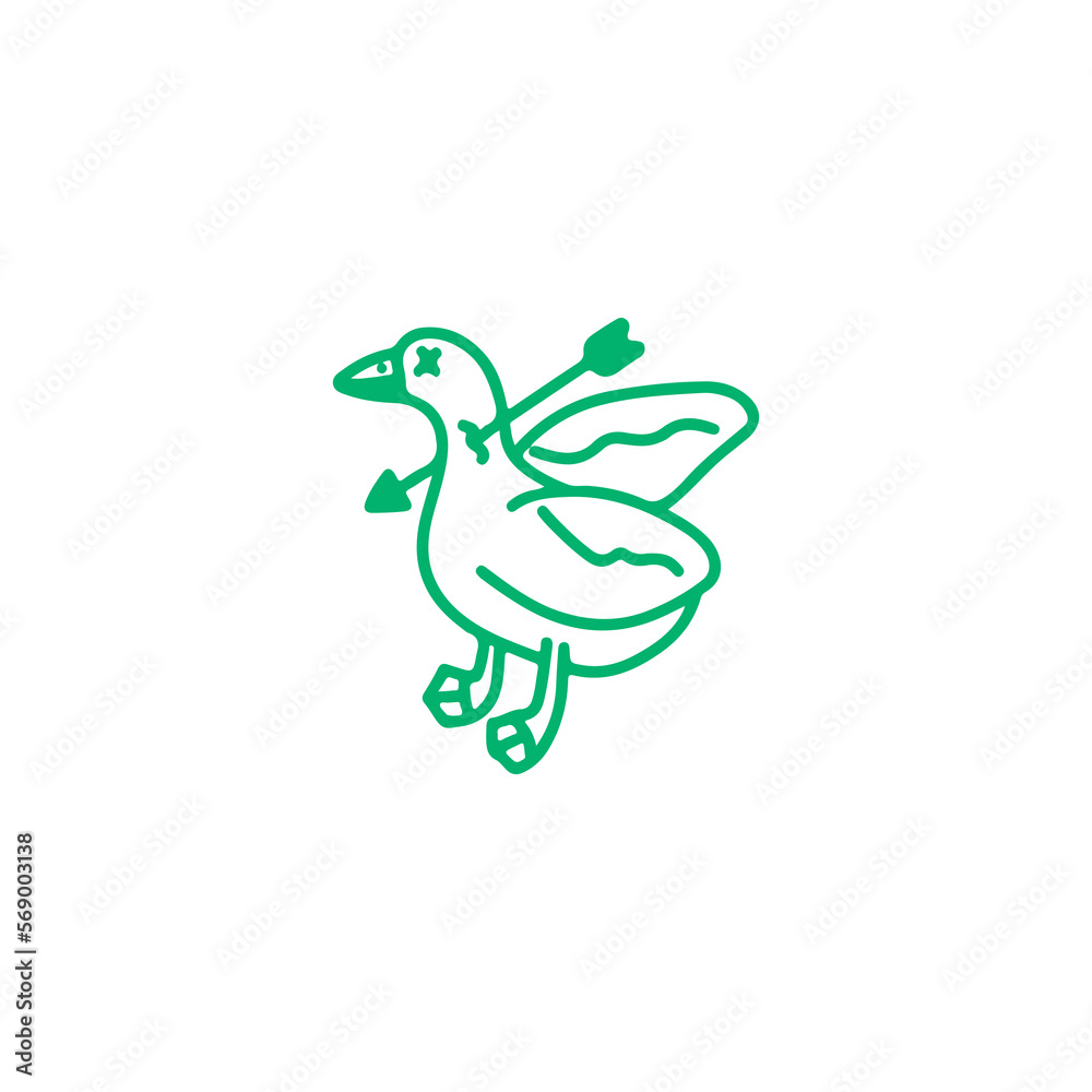 vector illustration of a doodle duck vector illustration of a doodle duck