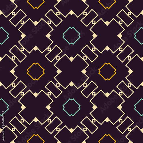 Seamless pattern with geometric ornament.