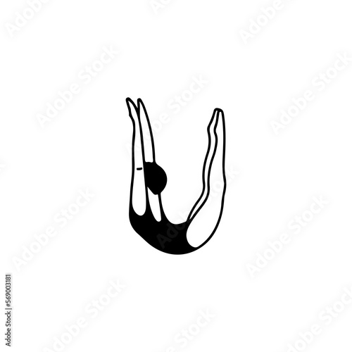 funny doodle swimming illustration vector