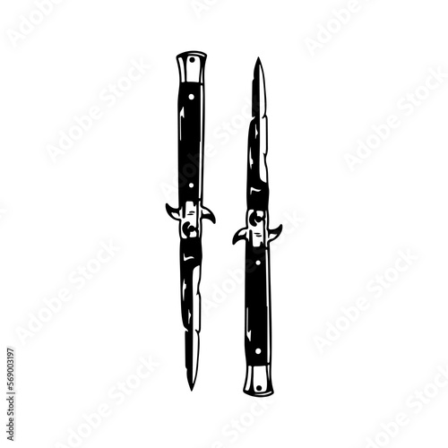 vector illustration of two knives