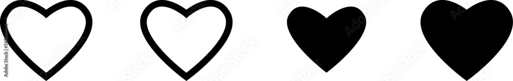 Basic Black Heart Love Health Symbol Sign Icon Set. Vector Image. Basic Black Heart Love Health Symbol Sign Icon Set. Vector Image.