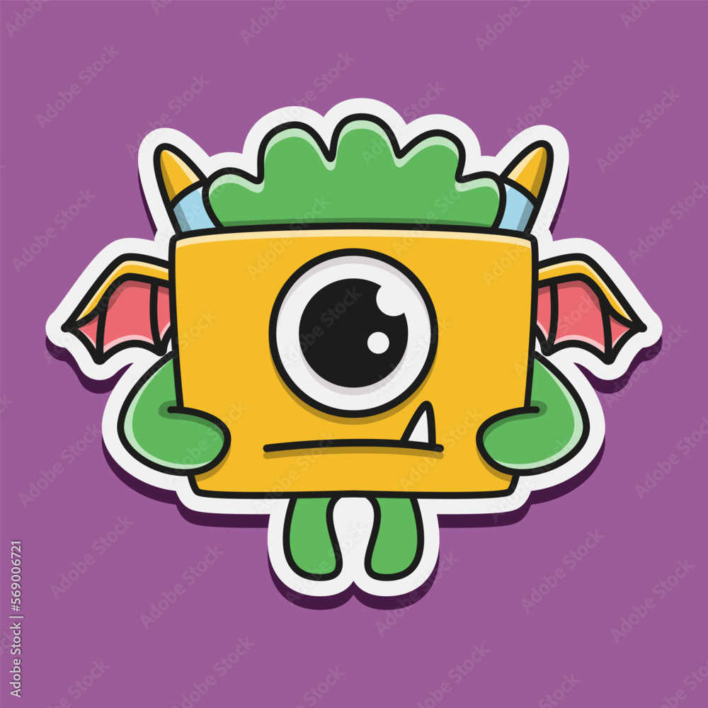 cute monster cartoon doodle design for coloring, backgrounds, stickers ...