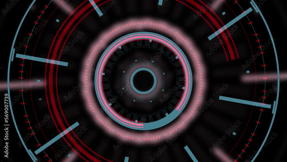 ultra hud interface ai animation loading circles arround black background data analysis logo concept