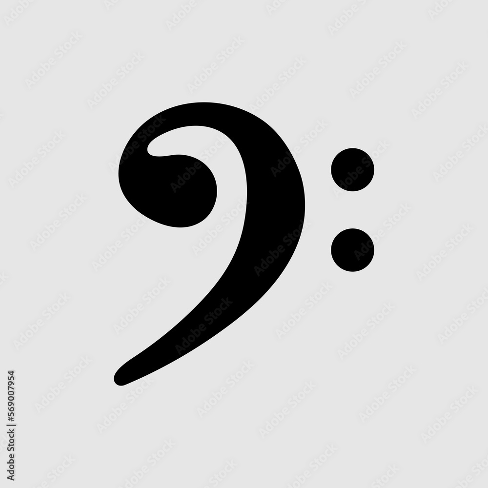 F Clef flat vector icon. trendy style illustration on white background F Clef flat vector icon. trendy style illustration on white background