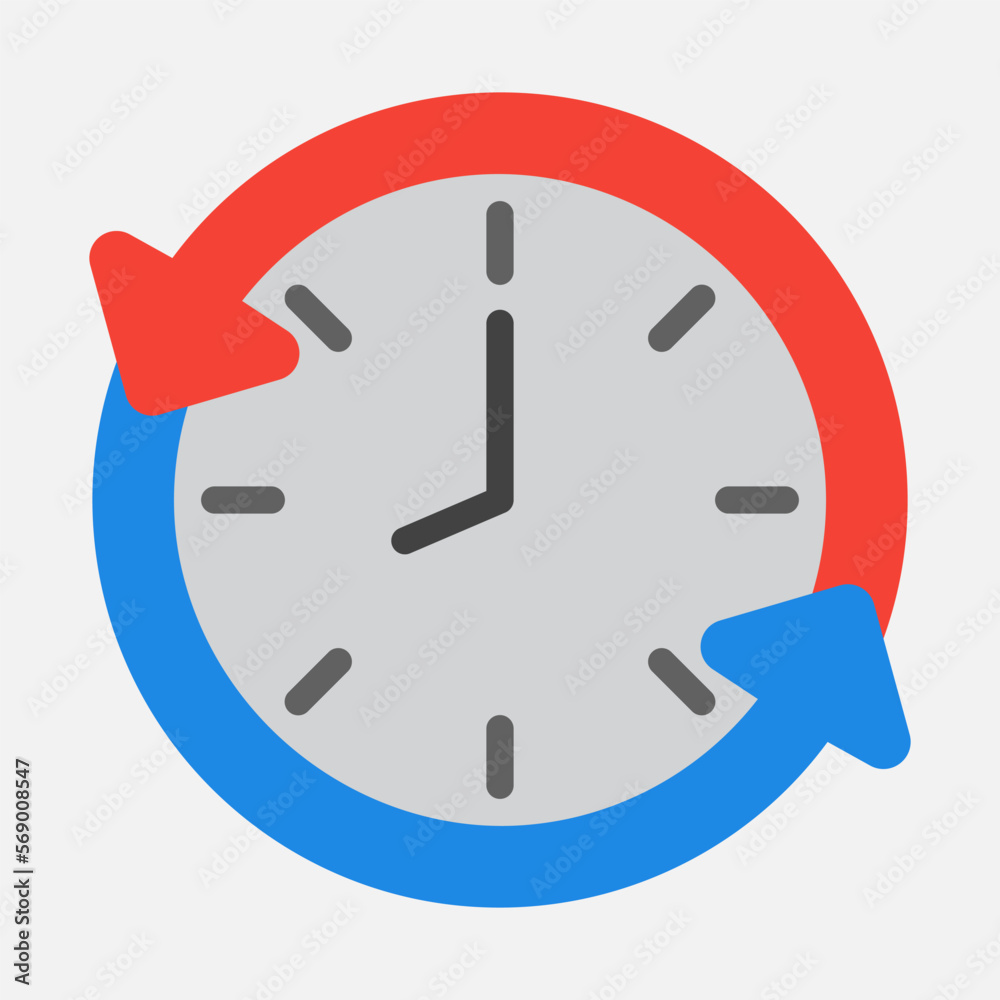 Time management icon in flat style, use for website mobile app presentation Time management icon in flat style, use for website mobile app presentation