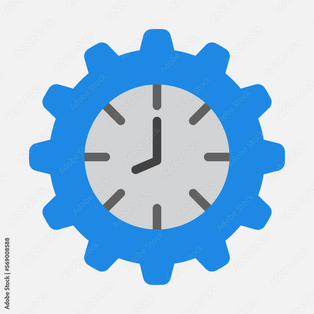 Time management icon in flat style, use for website mobile app presentation Time management icon in flat style, use for website mobile app presentation
