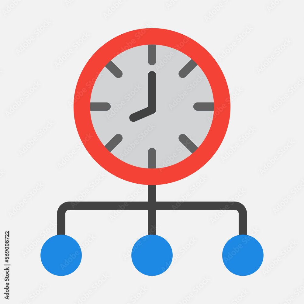 Time management icon in flat style, use for website mobile app presentation