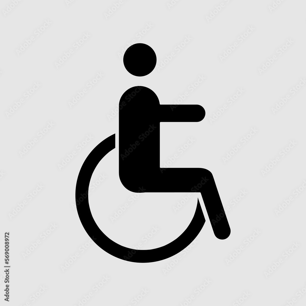 Disabled. Black simple vector icon trendy style illustration on white background..eps Disabled. Black simple vector icon trendy style illustration on white background..eps