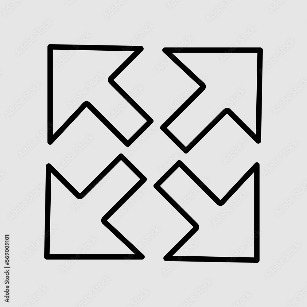 Four arrows Icon Vector. trendy style illustration on white background Four arrows Icon Vector. trendy style illustration on white background