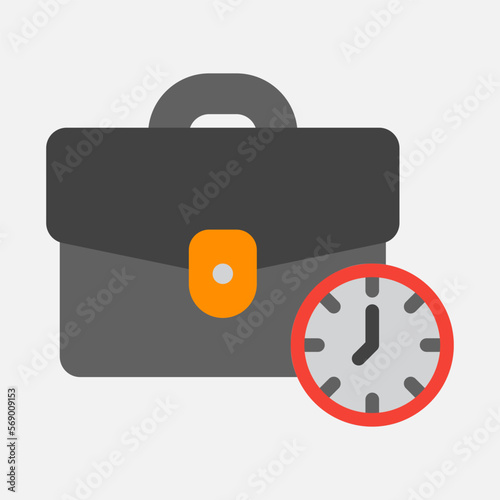 Work time icon in flat style, use for website mobile app presentation