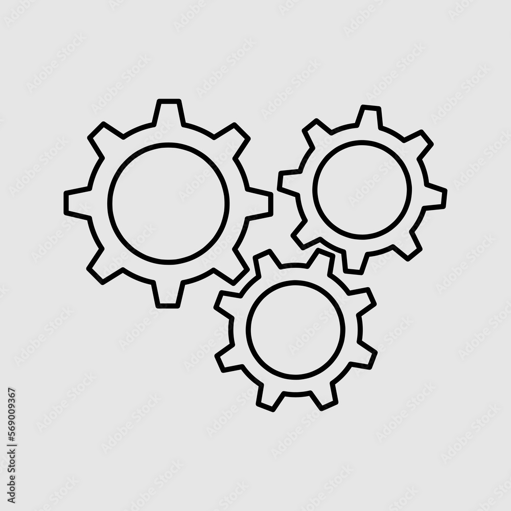 Settings Icon Vector. trendy style illustration on white background Settings Icon Vector. trendy style illustration on white background