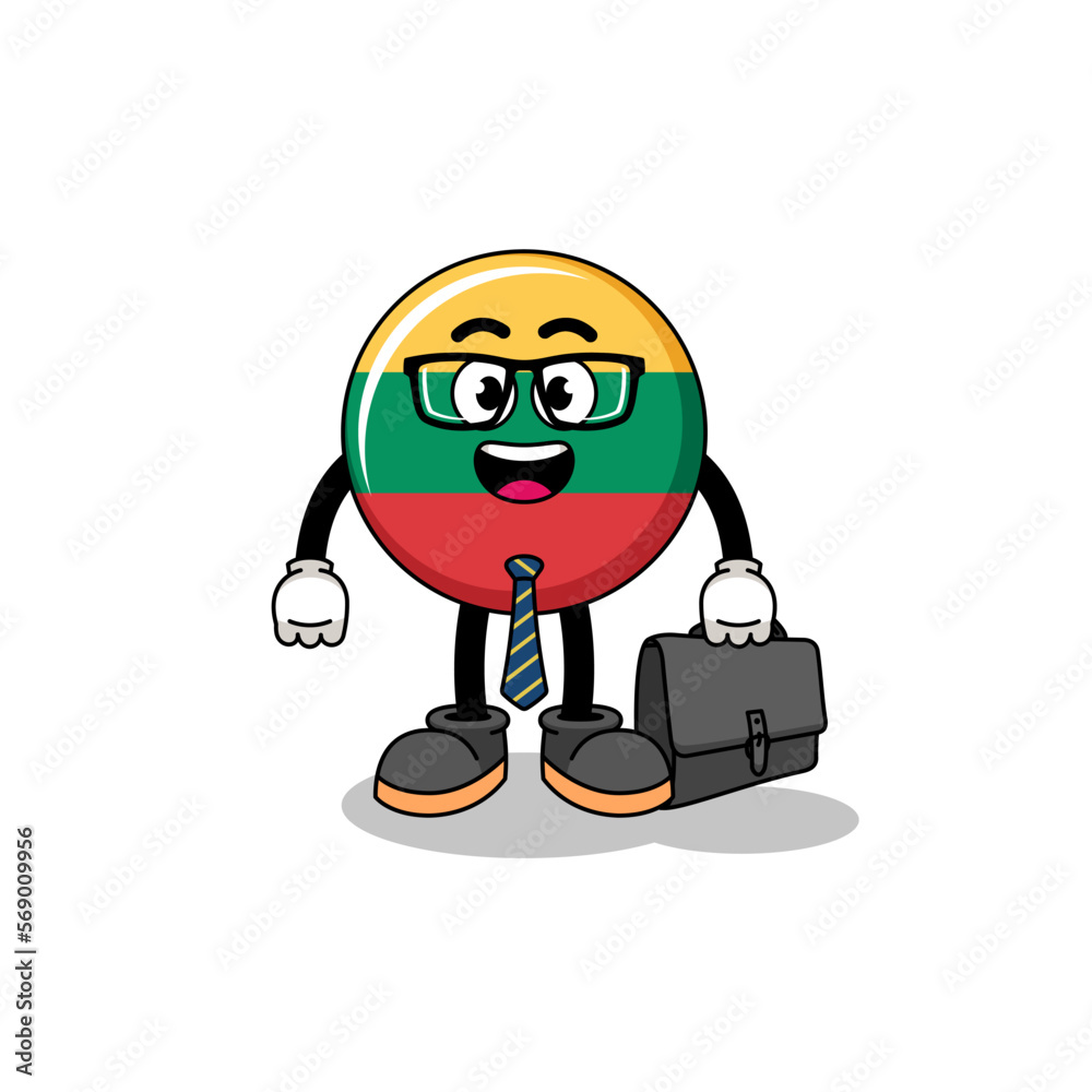 lithuania flag mascot as a businessman lithuania flag mascot as a businessman