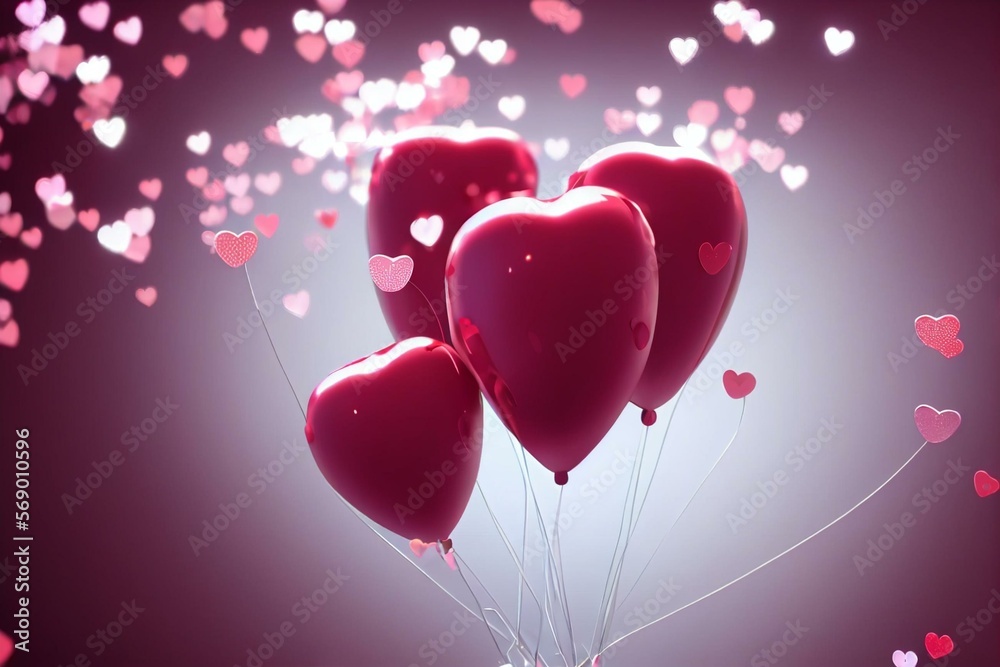 Happy Valentine's Day animation video. Motion design. Heart, pulse, love.  Vertical video. Generative AI Stock Illustration | Adobe Stock