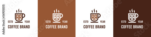 Letter AR and RA Coffee Logo, suitable for any business related to Coffee, Tea, or Other with AR or RA initials.