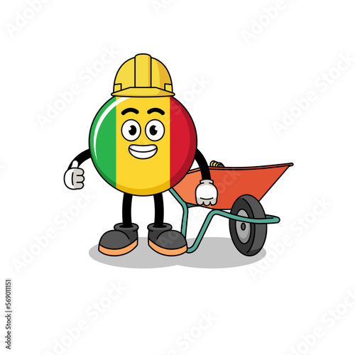 mali flag cartoon as a contractor