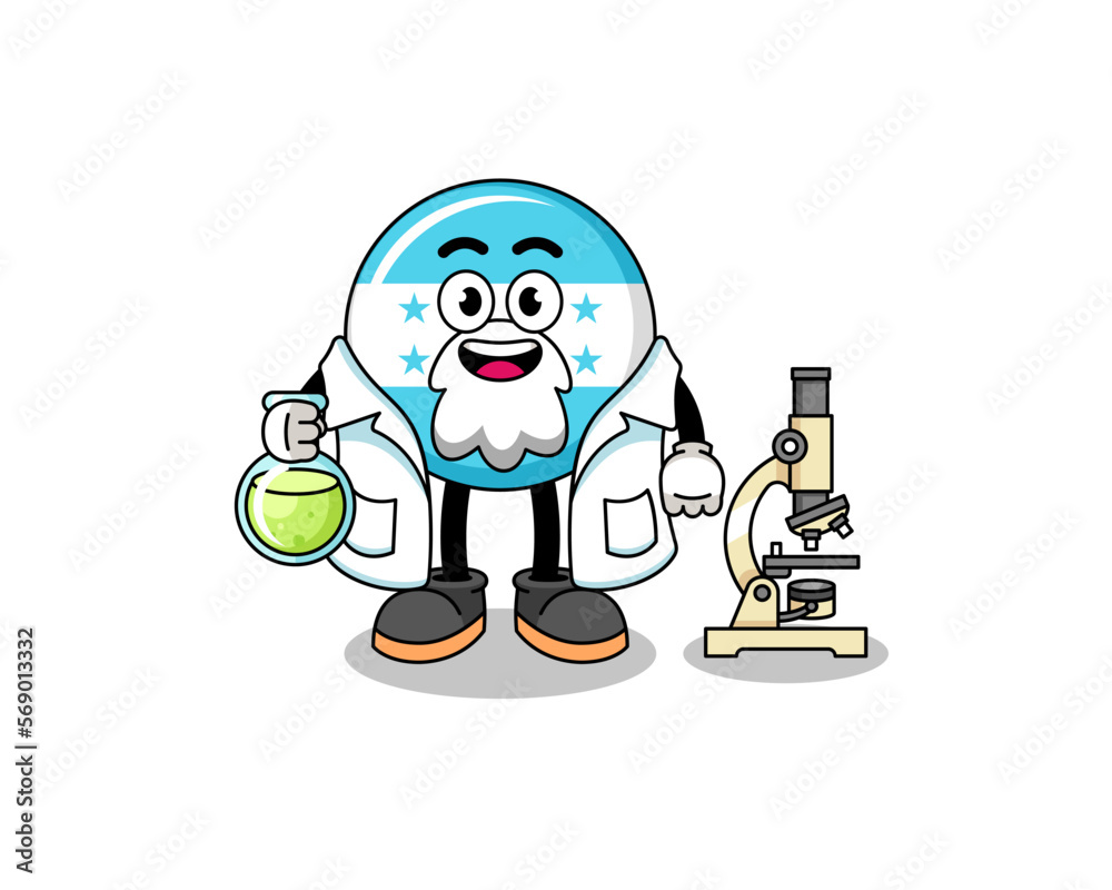 Mascot of honduras flag as a scientist Mascot of honduras flag as a scientist