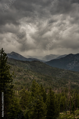 View of Storm Clouds Over the Mountains in Kings Canyon