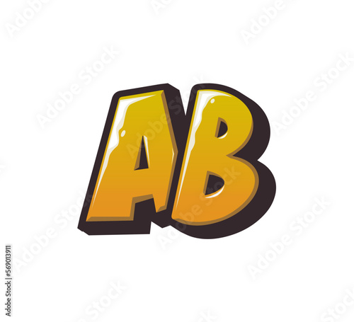 Vector Logo Graffiti Handlettering Initial Letter AB