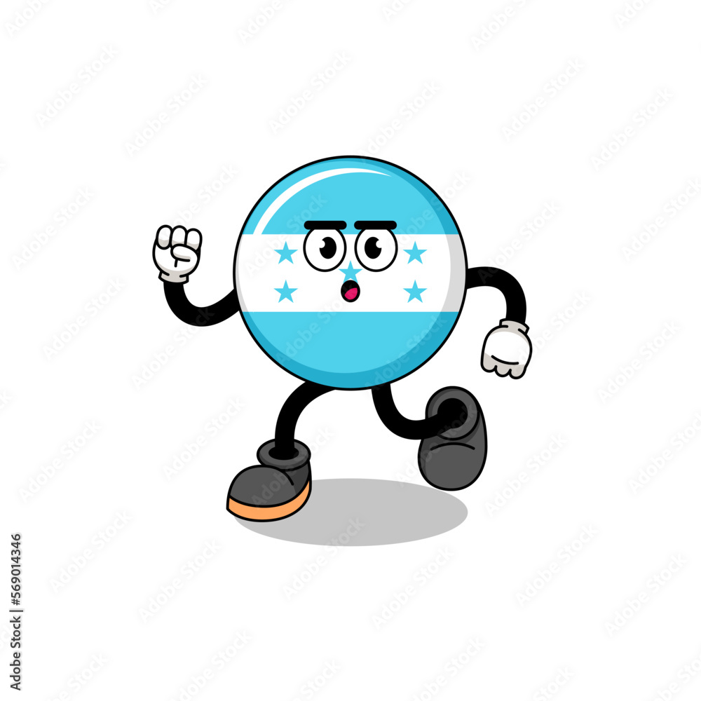 running honduras flag mascot illustration running honduras flag mascot illustration