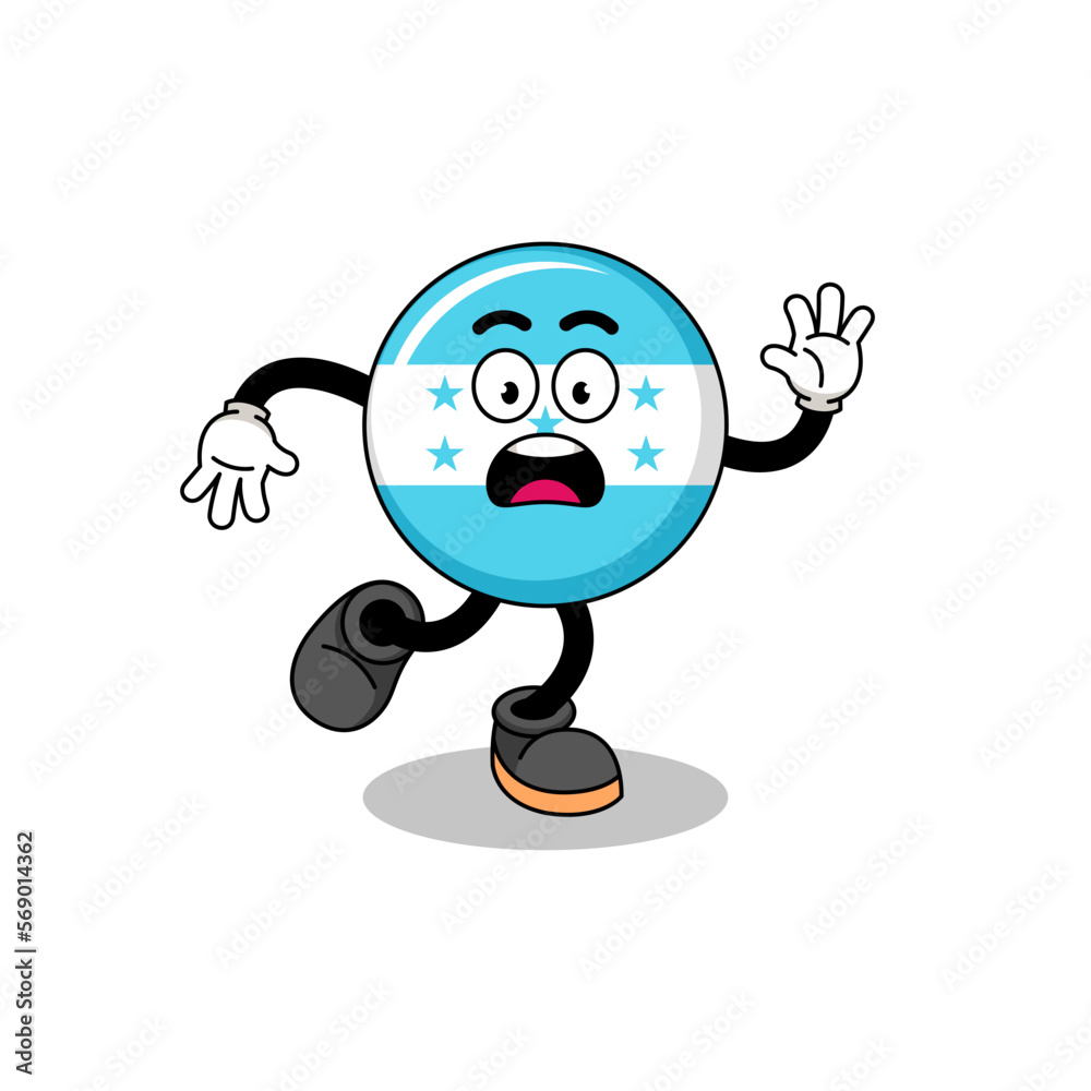 slipping honduras flag mascot illustration slipping honduras flag mascot illustration