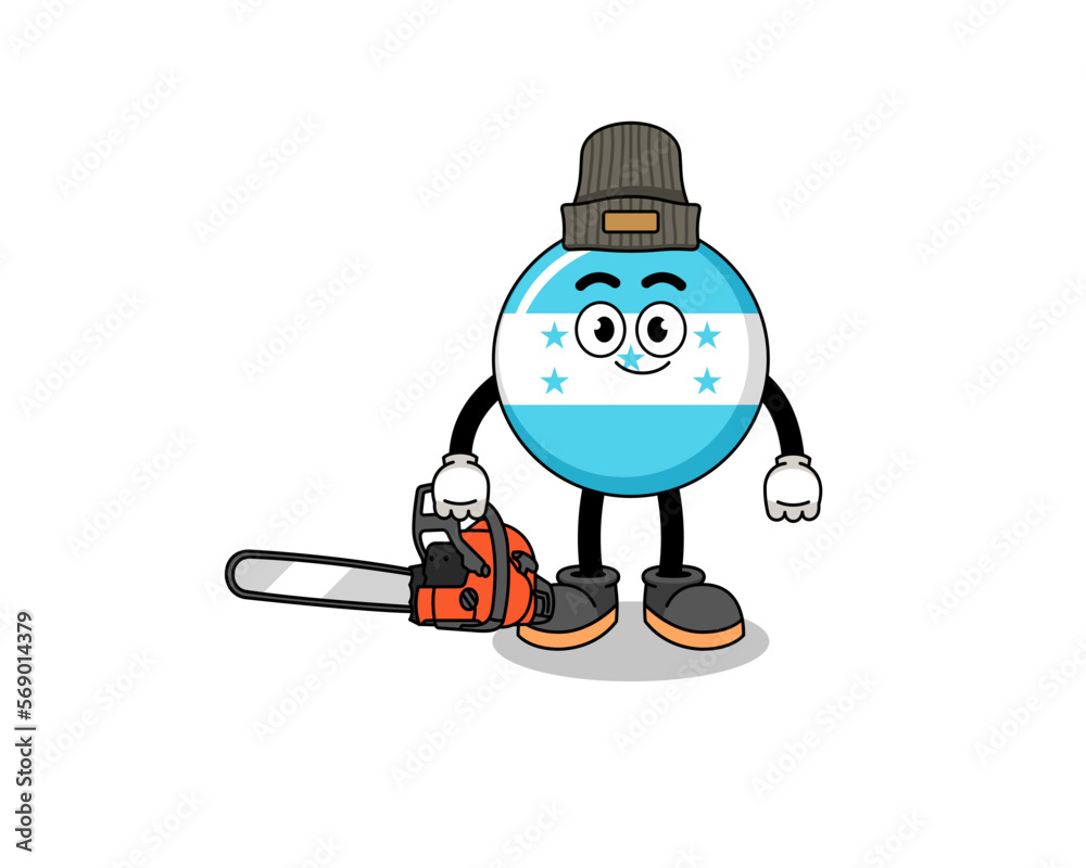 Obraz premium honduras flag illustration cartoon as a lumberjack