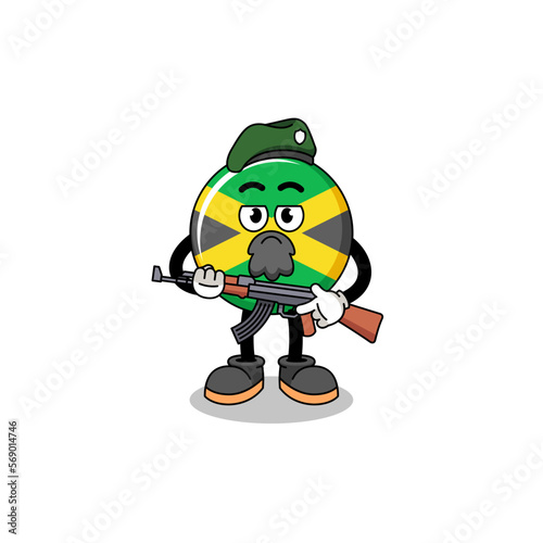 Character cartoon of jamaica flag as a special force