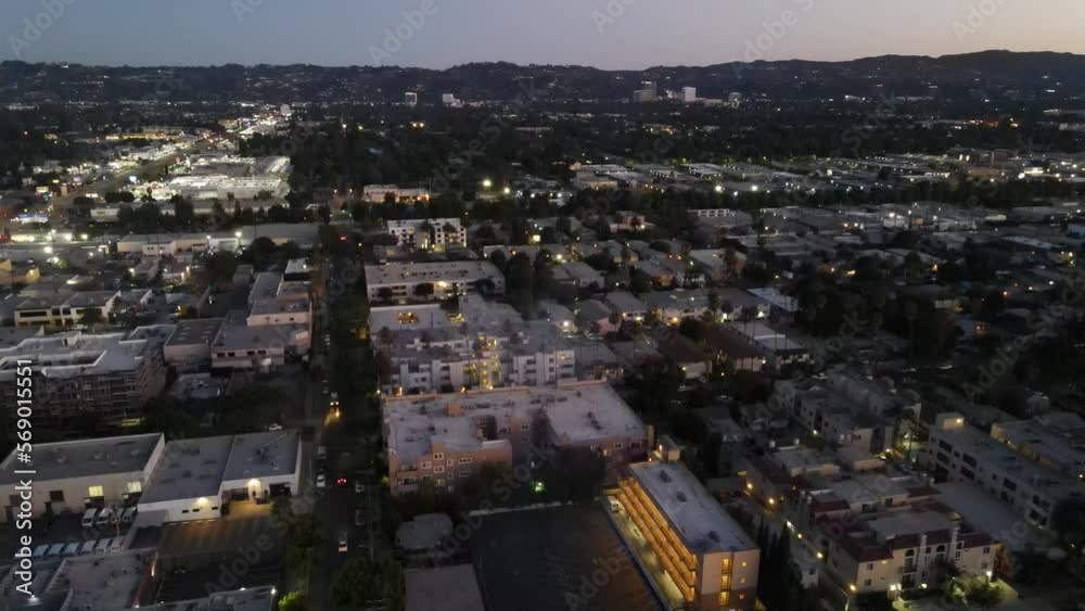 aerial view of Van Nuys at night aerial view of Van Nuys at night