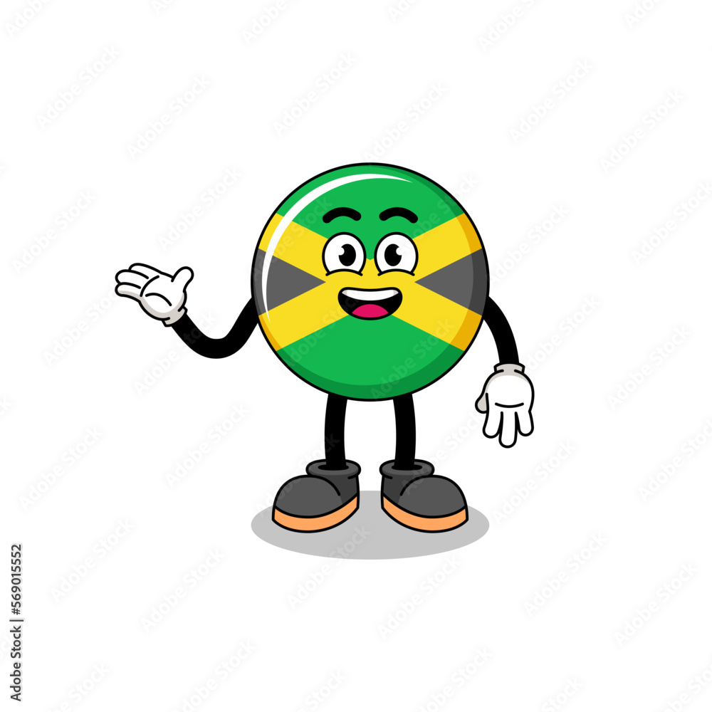 jamaica flag cartoon with welcome pose jamaica flag cartoon with welcome pose