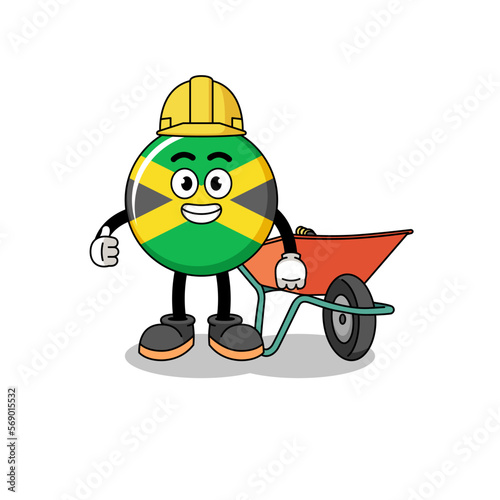 jamaica flag cartoon as a contractor