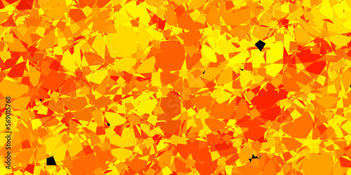 Dark Orange vector texture with random triangles.