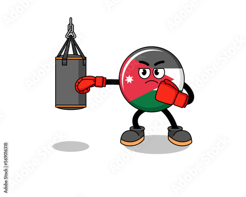 Illustration of jordan flag boxer