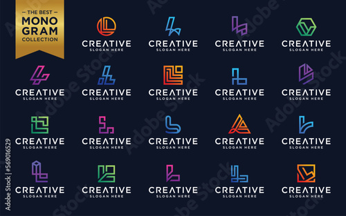Vector graphic of initial L set logo design template