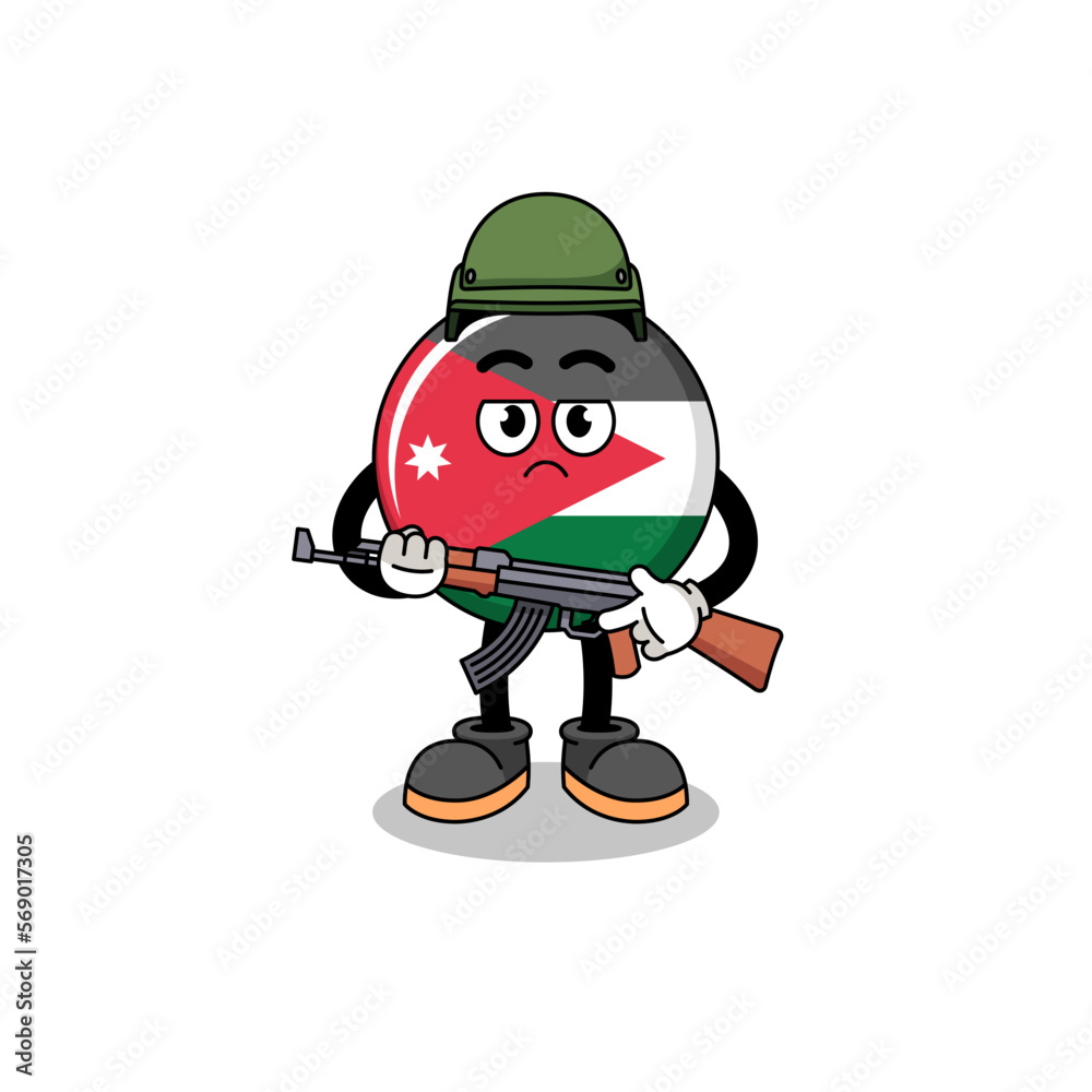 Cartoon of jordan flag soldier