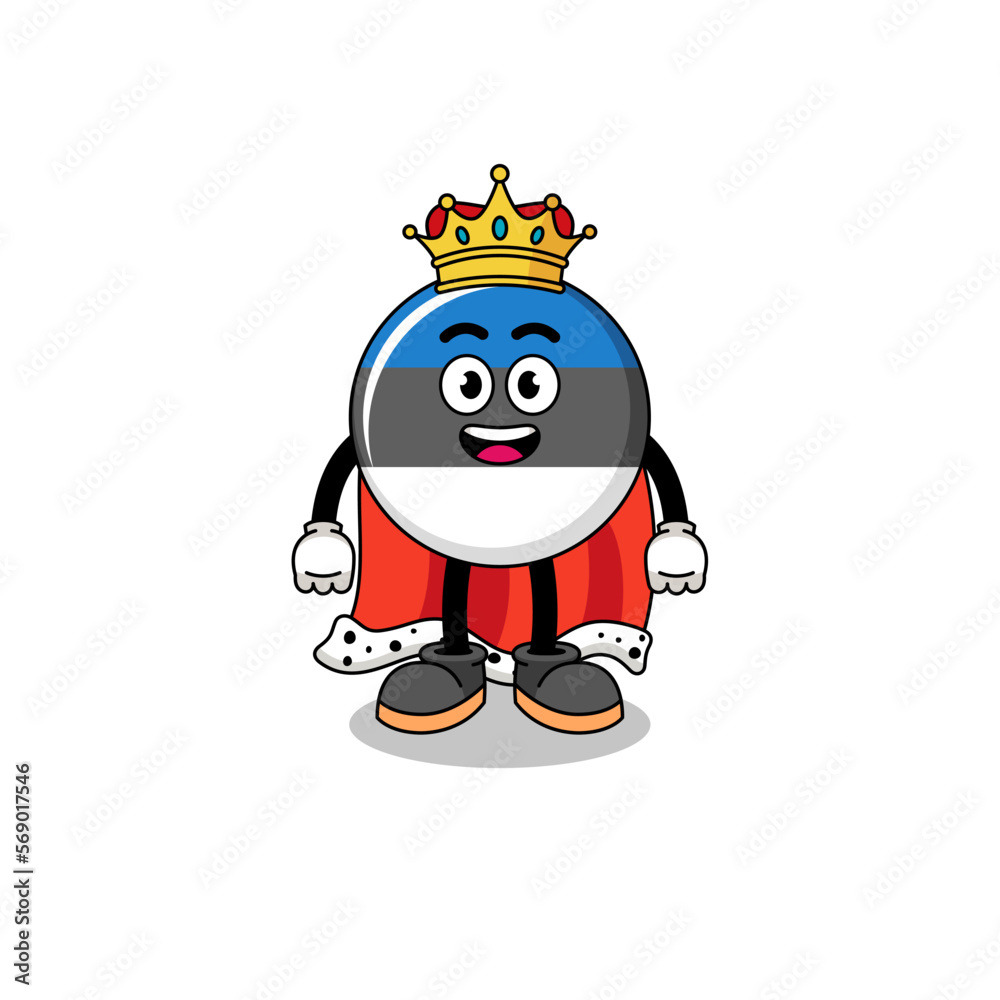 Mascot Illustration of estonia flag king