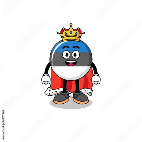 Mascot Illustration of estonia flag king